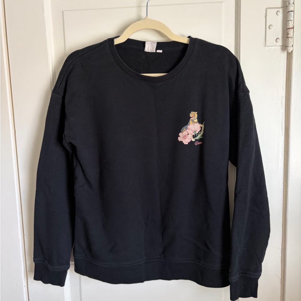 Vans Black Sweatshirt with Floral Tiger graphic